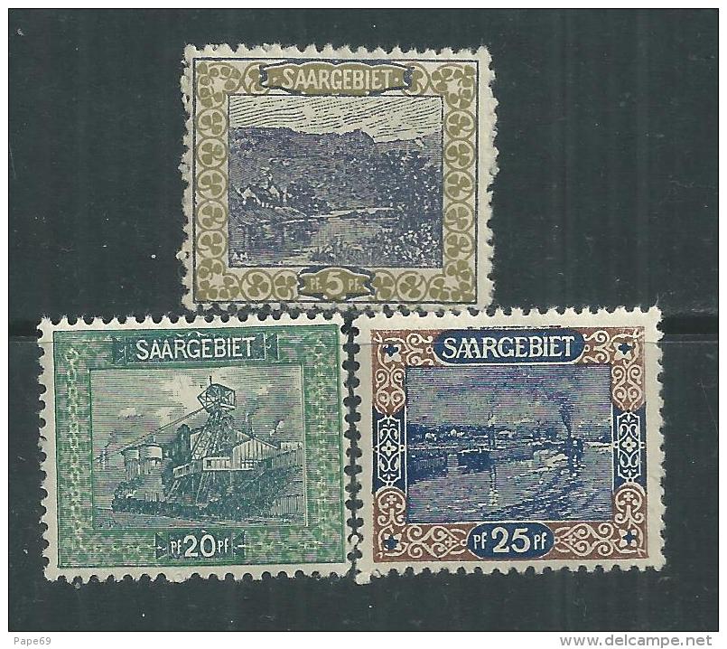 Sarre Occupation Française N° 53 + 55 / 56  X  Les 3 Valeurs Trace  Charnière Sinon TB - Unused Stamps