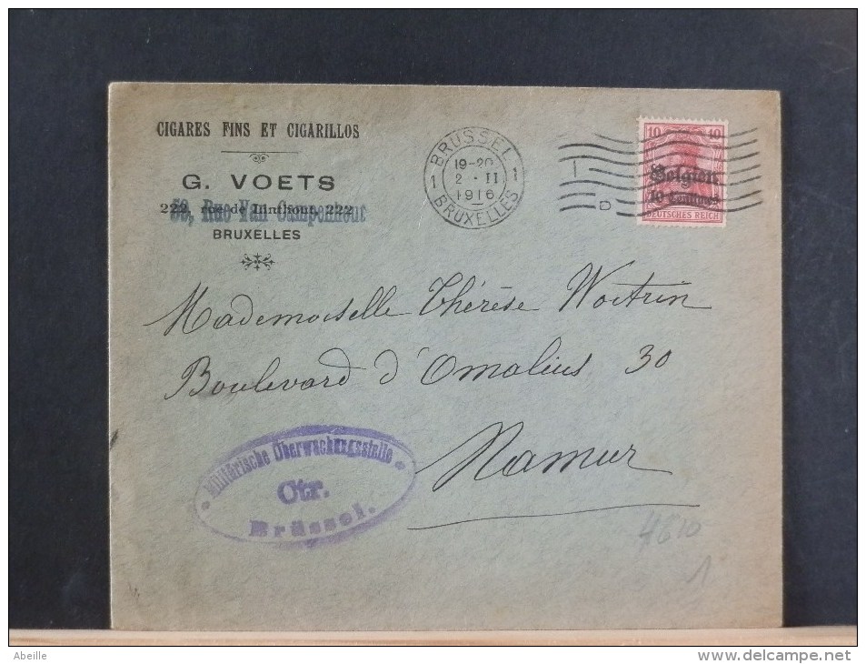 B/4610    LETTRE      CENSURE BRUSSEL - Other & Unclassified