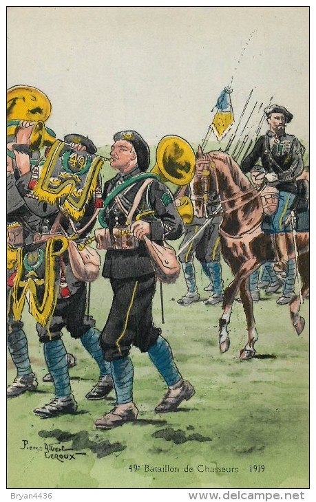 49° Bataillon De Chasseurs - Seclin -1919 - Cpa - Illustrateur; Albert Leroux - Très Bon état. - Seclin