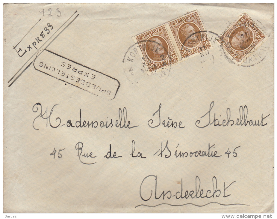 Enveloppe Expres Spoedbestelling Courtrai Anderlecht - Storia Postale