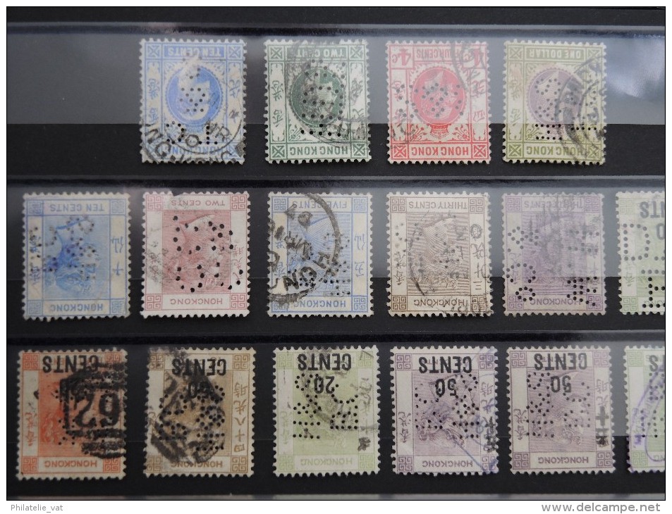 HONG KONG - Lot De 16 Valeurs Classiques Perforées - Cote 250 € Environ- TTB -  Lot N° 2120 - Oblitérés