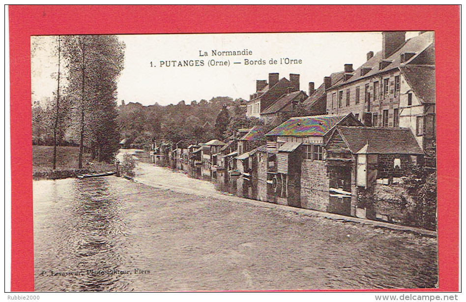 PUTANGES 1932 BORDS DE L ORNE LAVOIR CARTE EN TRES BON ETAT - Putanges