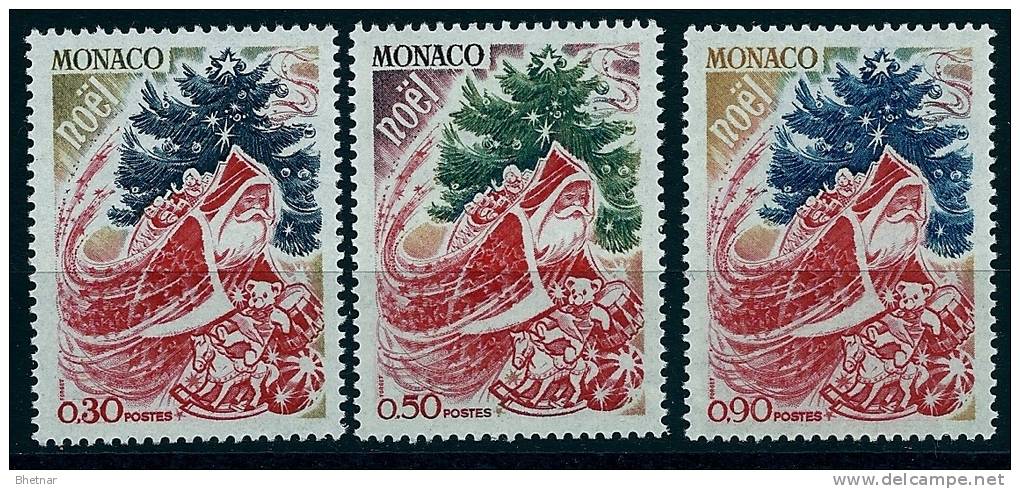 Monaco YT 871 à 873 " La Fête De Noël 3TP "  1972 Neuf ** - Unused Stamps