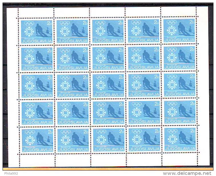 Yugoslavia 1983 Y Charity Stamp Sport Olympics Sarajevo Mi No 83 Sheet MNH - Liefdadigheid