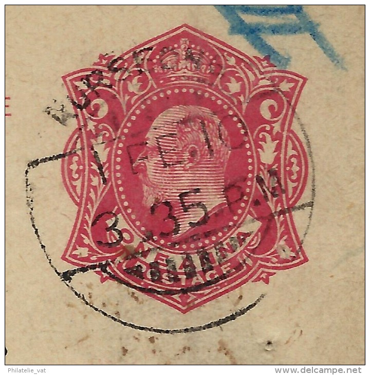 GRANDE BRETAGNE- INDE  ENTIER POSTAL  DE KURSEONG POUR LA BELGIQUE  1910  A VOIR - 1902-11 King Edward VII