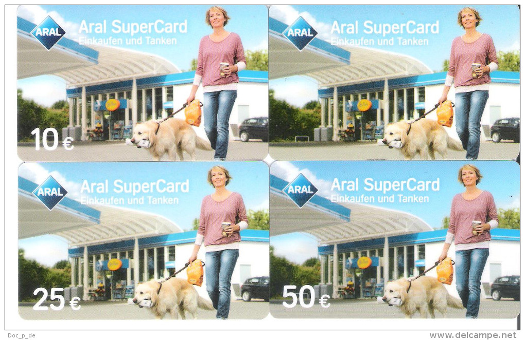 Germany - Allemagne - 4 Cards - Aral Petrol Station - Carte Cadeau - Carta Regalo - Gift Card - Geschenkkarte Dog Hund - Gift Cards