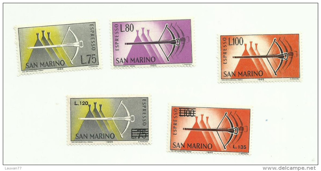 Saint-Marin Express N°25 à 29 Neufs Côte 1.50 Euros - Timbres Express