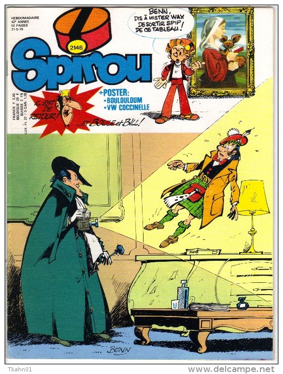 SPIROU N° 2146 DE 1979  SANS LE POSTER - Spirou Magazine