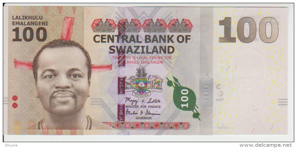 Swaziland 100 Emalangeni 2010 Pick 39 UNC - Swaziland