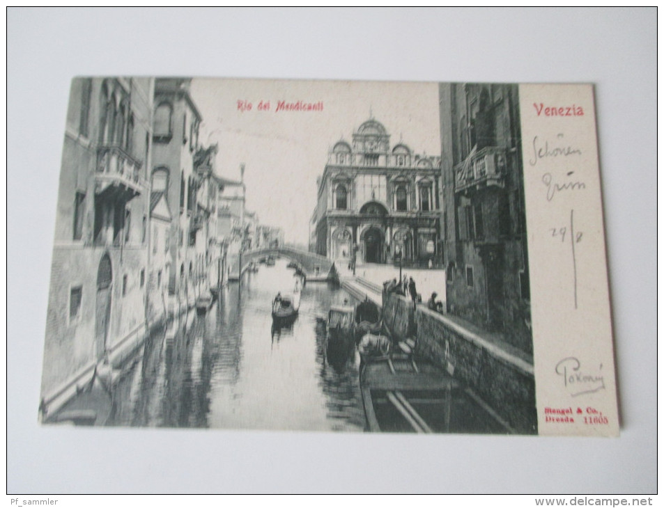 AK 1902. Italien. Rio Dei Mendicanti. Venezia. Stengel & Co Dresda 11605.Hotel Sandwirth Proprietario Giovanni Perkhofer - Venezia (Venice)