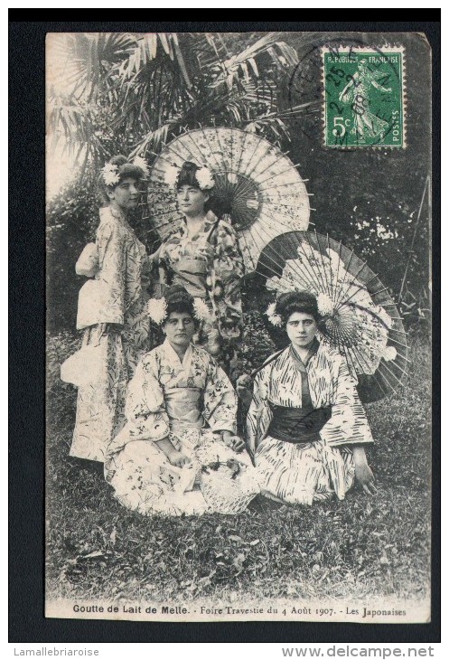 79, GOUTTE DE LAIT DE MELLE, FOIRE TRAVESTIE DU 4 AOUT 1907, LES JAPONAISES - Melle