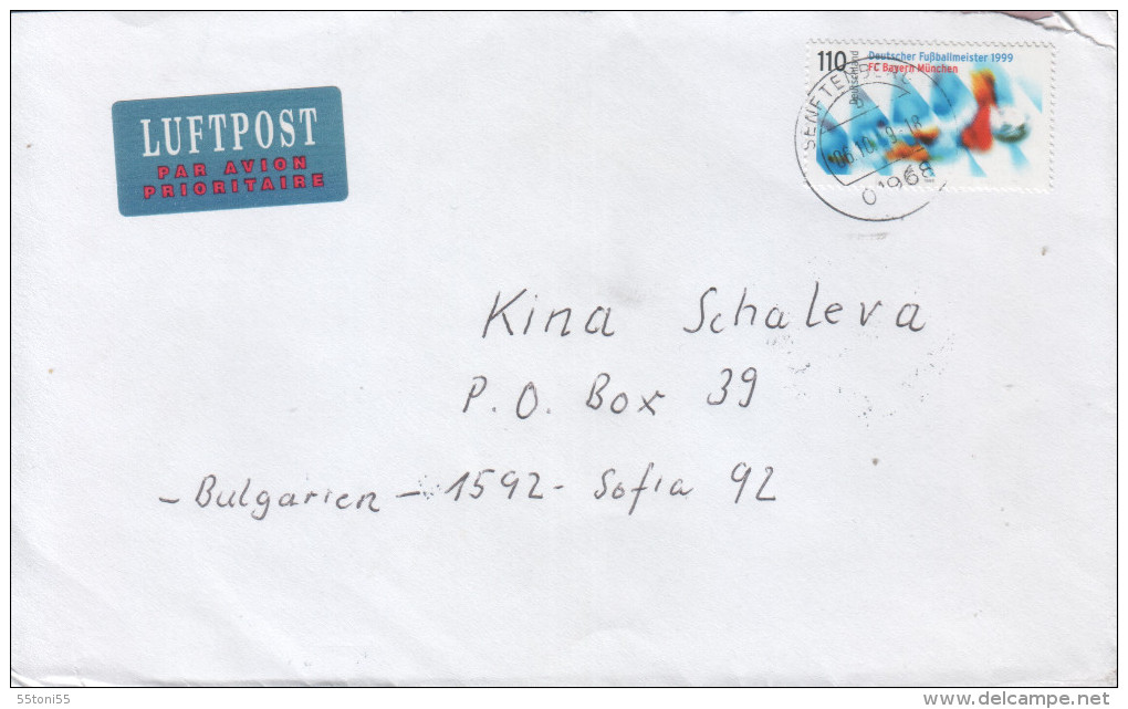 Cover Travel 1999 Germany - / BULGARIA ,Bulgarie (football-FC Bayern Munchen) - Brieven En Documenten