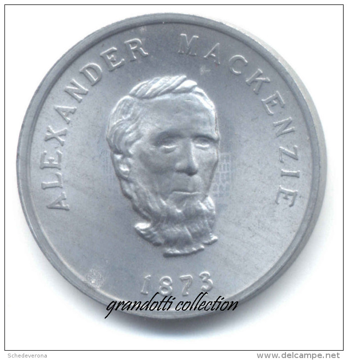 OTTAWA CANADA ALEXANDER MACKENZIE 1873 GETTONE MONETALE PERSONAGGI FAMOSI - Monetary /of Necessity