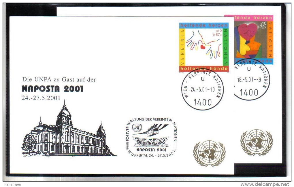 WIT404 UNO WIEN 2001  MICHL 331/32  Auf 2 STÜCK WEISSE KARTEN - White Cards - Other & Unclassified