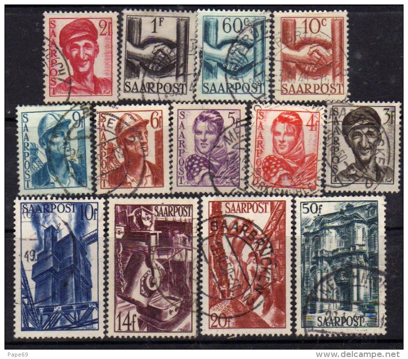 Sarre Occupation Française N° 231 / 43 O  La Série Des 13 Valeurs Oblitérations Moyennes à Belles Sinon TB - Used Stamps