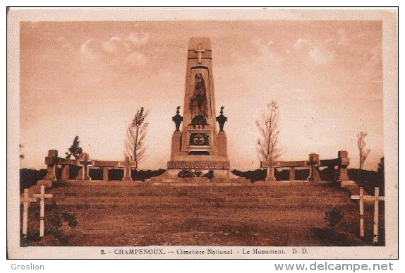 CHAMPENOUX 2 CIMETIERE NATIONAL LE MONUMENT - Monuments Aux Morts