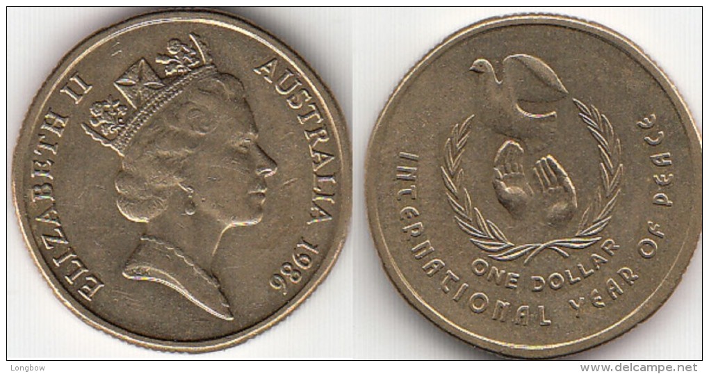 AUSTRALIA 1 Dollar 1986(International Year Of Peace) KM#87-used - Dollar