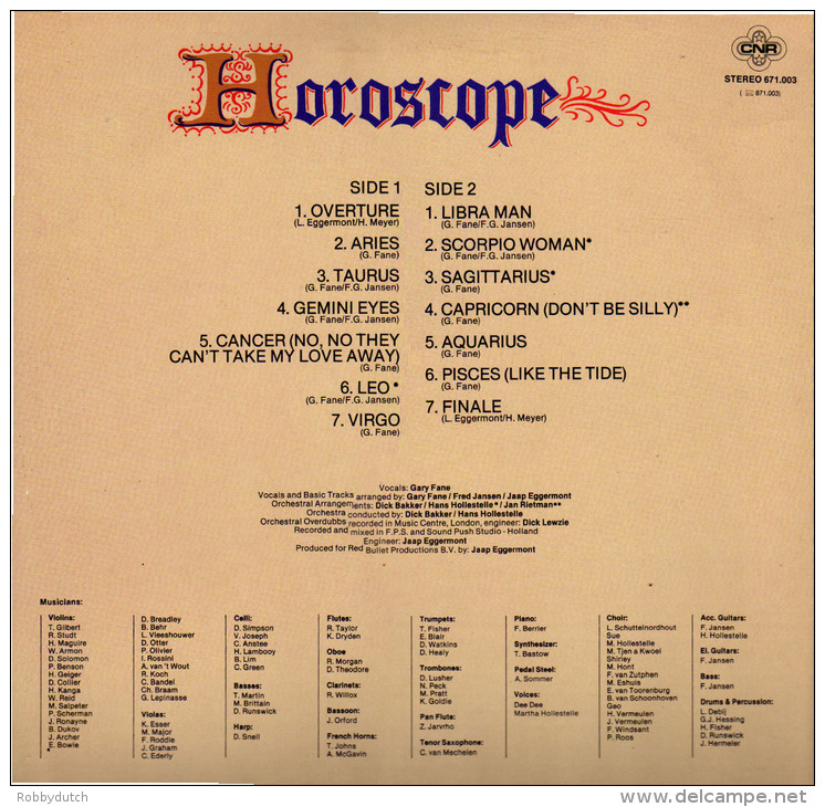 * LP *  GARY FANE - HOROSCOPE (Holland 1980) - Rock