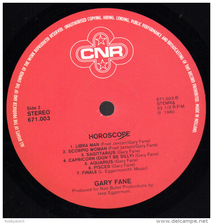 * LP *  GARY FANE - HOROSCOPE (Holland 1980) - Rock