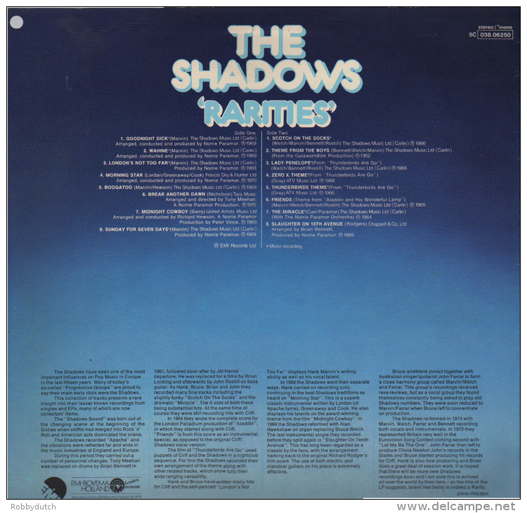 * LP *  THE SHADOWS - RARITIES (Holland 1976) - Disco, Pop
