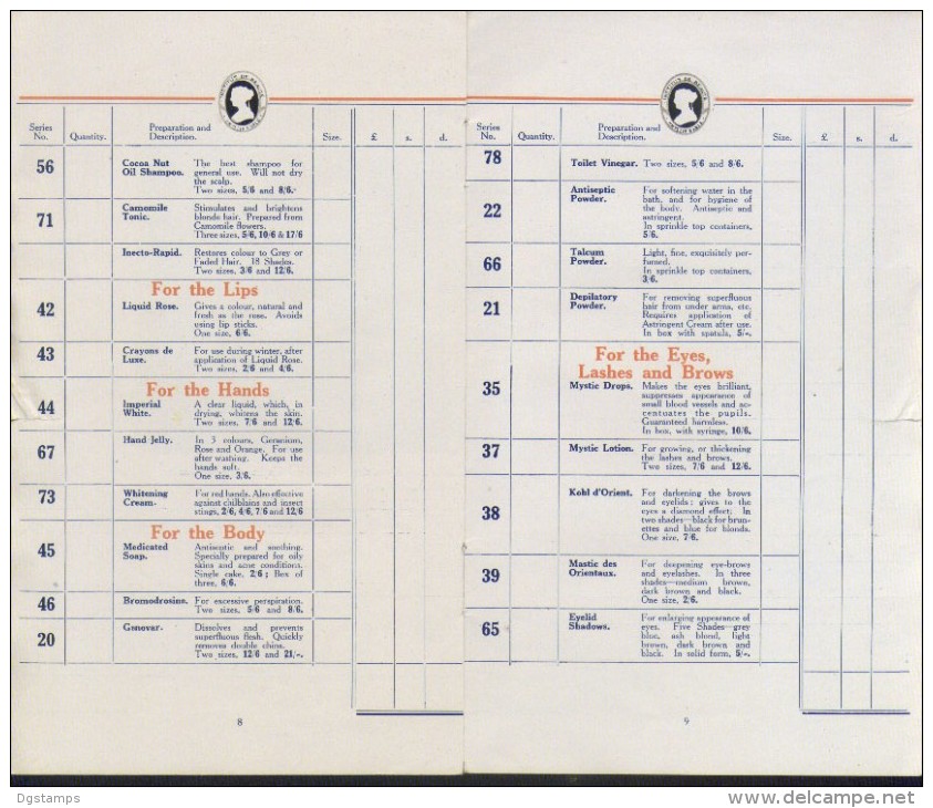 England 1920´s. PHYLLIS Earle Catalogo Y Lista De Precios. 6 Scan. See Description. - Catalogi