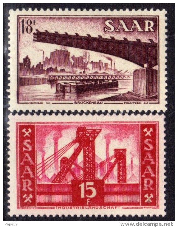 Sarre Occupation Française N° 337 / 38  XX  Les 2  Valeurs Sans Charnière, TB - Unused Stamps