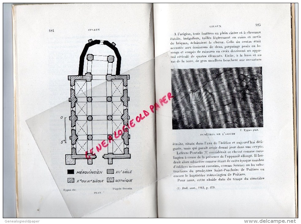 86 - CIVAUX - FRANCOIS EYGUN -  EXTRAIT DU CONGRES ARCHEOLOGIQUE POITIERS 1952- AVEC DEDICACE DE L' AUTEUR - Poitou-Charentes