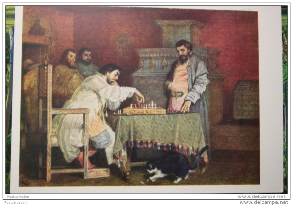 SHVARZ "CHESS GAME" 1961 - OLD SOVIET POSTCARD (USSR) - Chess - Échecs - Echecs