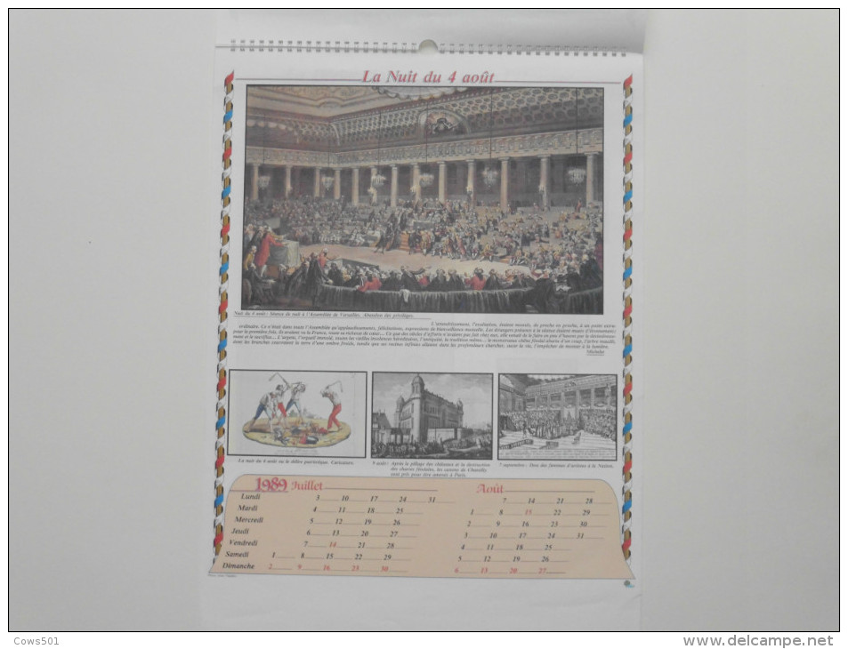 Calendrier :Bicentenaire De La Révolution  1789-1989 Grand Format - Estampes & Gravures