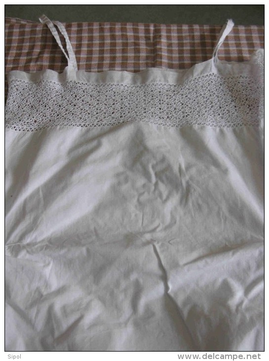 Chemise/culotte En Coton Blanc  Très Fin Brodée Et Dentelle Main Petite Taille TBE Année 1900 - Lingerie