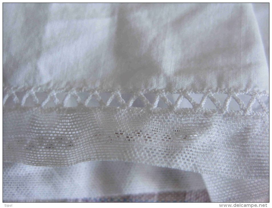 Chemise/culotte En Coton Blanc  Très Fin Brodée Et Dentelle Main Petite Taille TBE Année 1900 - Chemisettes & Culottes
