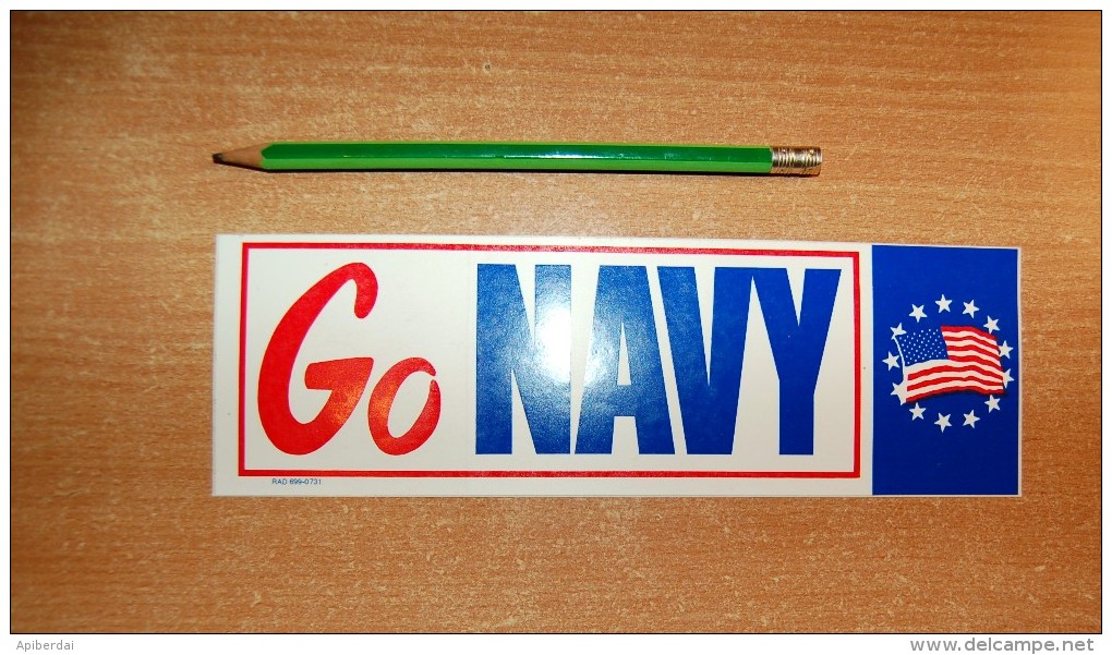 Vintage 70's Go Navy Sticker Decal - Autocollants