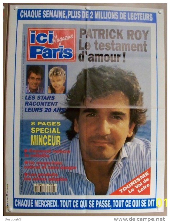 COLLECTIONNEZ LES AFFICHES PRESSE PUBLICITE ICI PARIS 57X75cm PATRICK ROY ENRICO MACIAS KAREN 06 AVRIL 1993 N° 2491 - Affiches