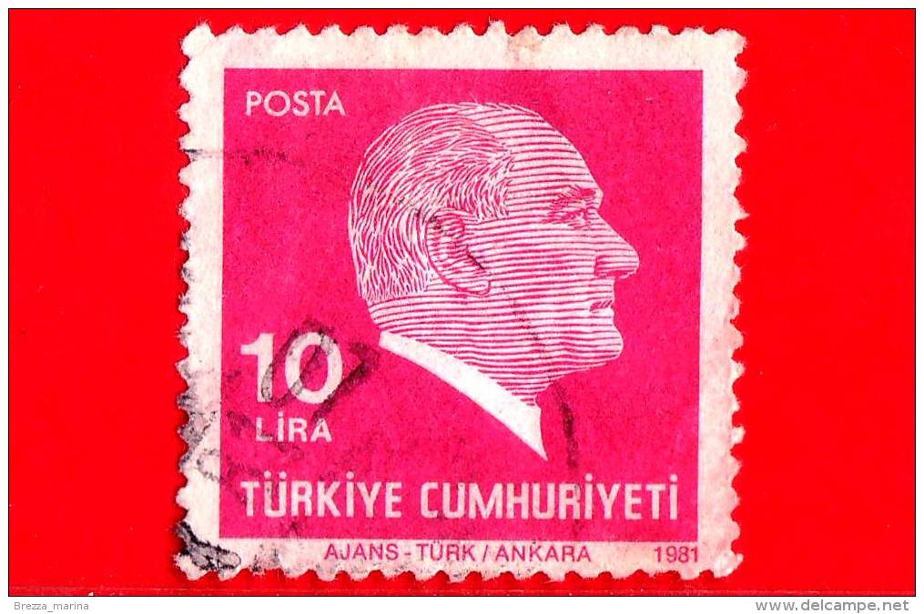 TURCHIA - USATO - 1981 - Kemal Ataturk - 10 - Usados