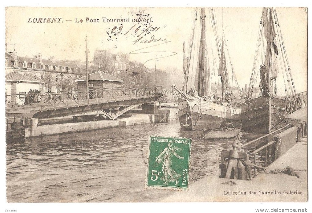 Dépt 56 - LORIENT - Le Pont Tournant Ouvert - Lorient