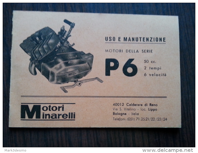 Minarelli 50 P6 Motore Manuale Uso Originale Factory Original Owner´s Manual Manuel D´entretien - Motos