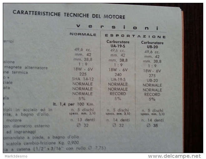 Minarelli 50 P6 Motore Manuale Uso Originale Factory Original Owner´s Manual Manuel D´entretien - Motos