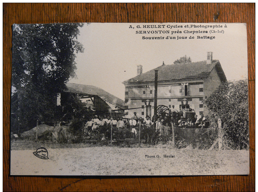 CHEPNIERS (17) - Souvenir D'un Jour De Battage - Heulet Cycles Et Photographie à Servonton* - Otros & Sin Clasificación