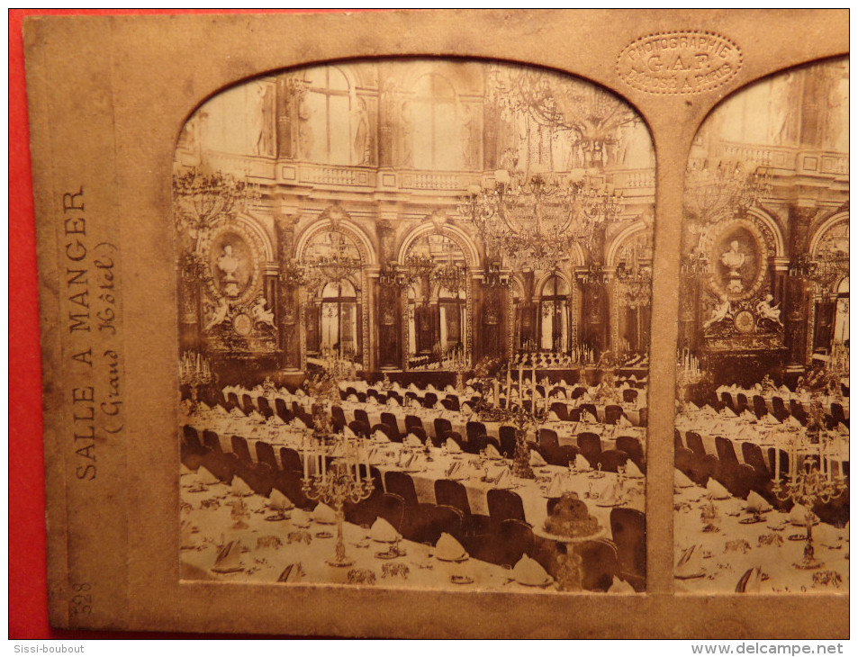 Salle à Manger - Grand Hôtel - Photo Par GUERARD - Édition Par A LA COLONADE DU LOUVRE - PARIS - Stereo-Photographie