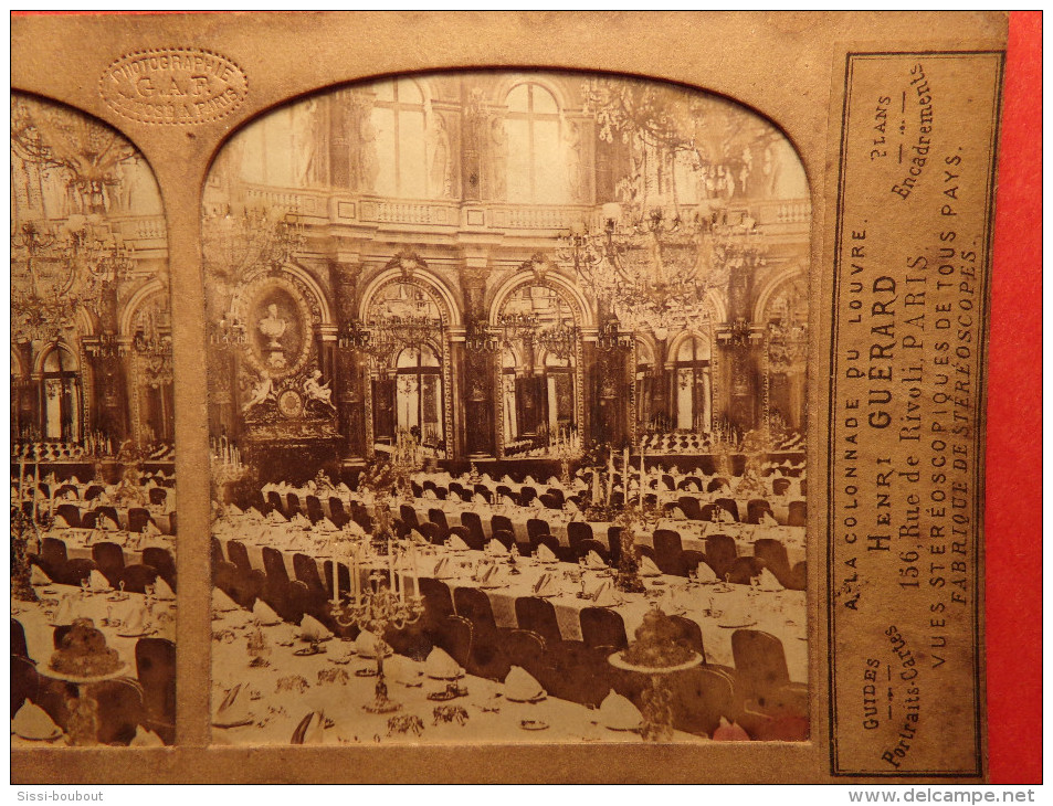 Salle à Manger - Grand Hôtel - Photo Par GUERARD - Édition Par A LA COLONADE DU LOUVRE - PARIS - Stereo-Photographie