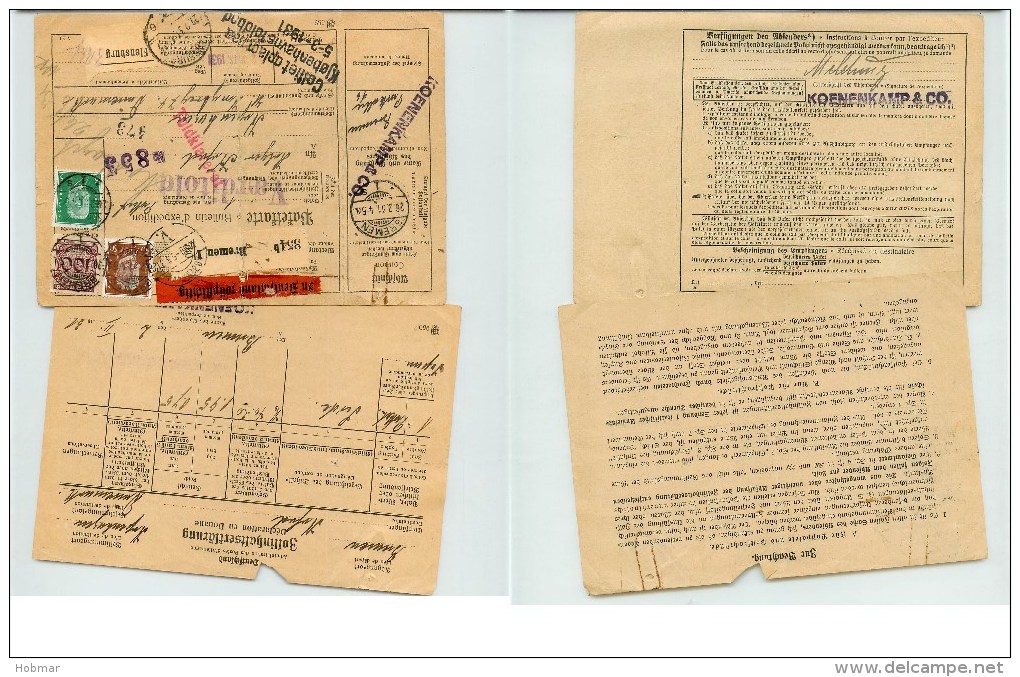 Germany Zoll-document 1931 Copenhagen-Flensborg-Brem En - Briefe U. Dokumente