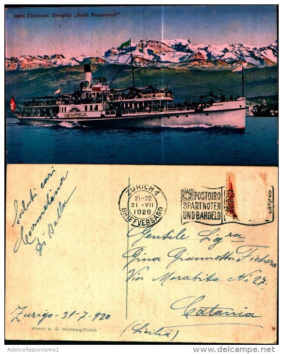 85c) Cartolina Di  Zurichsee-dampfer Staot Rapperswil-viaggiata - Rapperswil