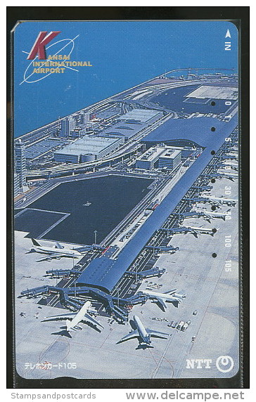 Aeroport Kansai Avion Avions Télécarte Japon Kansai Airport Airplane Airplanes Phonecard Japan - Avions