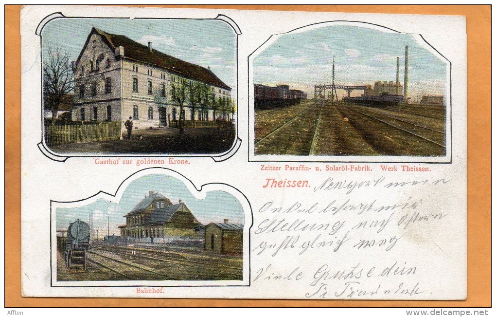 Theissen Bahnhof Zeitzer Paraffin U. Solarol Fabrik 1905 Postcard - Sonstige & Ohne Zuordnung
