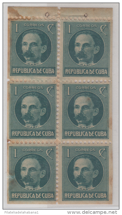 1917-142. CUBA. REPUBLICA. Ed.244c. 1c. JOSE MARTI. LIBRETA DE CARTERO. BOOKLED. 1 SELLO CON DEFECTOS. - Neufs