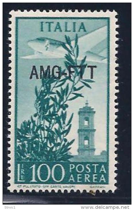 Italy,Trieste Zone A, Scott # C23 Mint Hinged Italy Airmail Stamp Overprinted, 1949 - Airmail