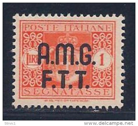 Italy,Trieste Zone A, Scott # J1 Mint Hinged Italy Postage Due Stamp Overprinted, 1947 - Postage Due