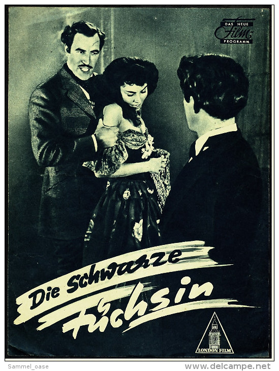 Das Neue Film-Programm Von Ca. 1950  -  "Die Schwarze Füchsin"  -  Mit Jennifer Jones , David Farrar - Revistas