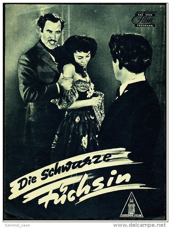 Das Neue Film-Programm Von Ca. 1950  -  "Die Schwarze Füchsin"  -  Mit Jennifer Jones , David Farrar - Magazines