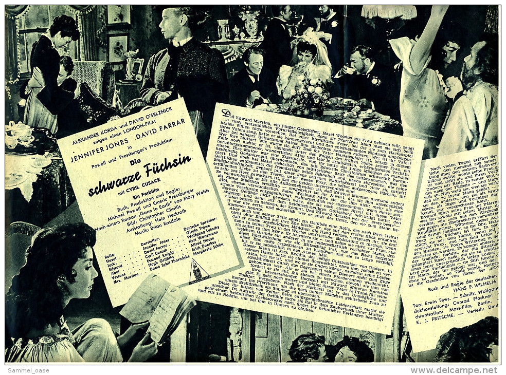 Das Neue Film-Programm Von Ca. 1950  -  "Die Schwarze Füchsin"  -  Mit Jennifer Jones , David Farrar - Revistas